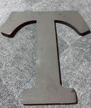 At Home Galvanized Metal Letter T Wall Decor